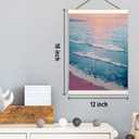 LKETW Coastal Beach Surf Poster Hanger Frame 12x16 Inch, Ocean Seaside Surfing Beachy Wall Art Posters for Bedroom, Watercolor Coastal Hanging Banner Decor for Home Surf Room Beach House