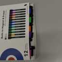 maxtek Magnetic Whiteboard Markers - 12 Count Colorful Fine Tip Dry Erase Markers with Eraser for Kids, Low Odor Thin Markers for Calendar Boards