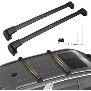 Powerty Roof Rack Cross Bars for 2019-2023 Hyundai Santa Fe & Santa Fe Hybrid Accessories with Flush Side Rails, 268 LBS Heavy Duty Anti-Theft Lockable Roof Rails Crossbars Luggage Racks