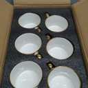 Espresso Cups and Saucers Set of 6, 7 OZ Porcelain Cappuccino Cups with Saucers, Stackable Coffee Mugs for Demitasse, Latte, Cafe, Mocha, Tea, Mother's Day Gift Thanksgiving Christmas Gift Present