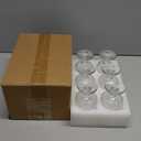 Pumtus 6 Pack Vintage Goblet Glasses, 8 OZ Embossed Floral Glass Cup, Clear Romantic Wine Glassware, Unique Pressed Pattern Stemware, Mixed Drink Glasses Set for Cocktail, Juice,Whiskey, Beer