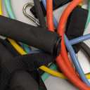 Black Mountain Products Resistance Band Set with Door Anchor, Ankle Strap, Exercise Chart, and Carrying Case, 48"