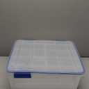 IRIS USA 26.5 & 44 Quart Combo WEATHERPRO Plastic Storage Box with Durable Lid and Seal and Secure Latching Buckles, Clear With Blue Buckles, Weathertight, 1 Pack