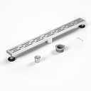 Bochni Linear Shower Drain 28" Brushed 304 Stainless Steel | with Drain Grate | Fast Drainage | Stainless Floor Drain Grate | Hair Strainer | Drain Key | The Upgrade for Your Bathroom