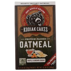 Kodiak Instant Oatmeal Packets, Maple Brown Sugar, High Protein,100% Whole Grains, 6 boxes with 6 packets each (36 packets total), Best By 02/05/2026