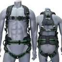 AFP Fall Protection Full-Body Premium Safety Harness, 8 Thick Support Belt, Aluminum D-Rings, Tongue Buckle (OSHA/ANSI PPE), Small-Medium