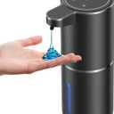 Automatic Soap Dispenser with Sensor, Rechargeable Wall Mount Touchless Soap Dispenser, 4-Level Adjustable, IPX5 Waterproof, 380ml Liquid Soap Dispenser for Bathroom, Kitchen