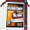 Clear Tarp 10 x 12 FT Medium Duty Waterproof Tarps Cover, Grommet Every 20 Inches, for Patio, Plant, Garden, Chicken Coop