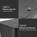 N. NETDOT 3 Pack 10 Liter Small Trash Can with lid, 2.6 Gallon,Garbage Can Slim Trash Bin Waste Basket for Bathroom,Kitchen,Bedroom,Living Room,Office,Laundry - Black