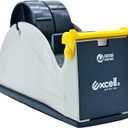 Excell ET-227 Blue/Grey Premium Twin-Roll Steel Desk Top Dispenser: 2 in. Wide (3 in. core) + LuxProdX Sticker