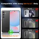 Atump for Samsung Galaxy S24 FE Case with [2Pcs] HD Screen Protector & Slide Camera Cover, Rotated Ring Kickstand [Military Grade Shockproof] Protective Case for Galaxy S24 FE 6.7", Navy Blue