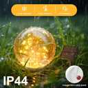 Garden Globe Lights Outdoor Waterproof,2 Pack 7.9 inches Ball Glass Globe Solar Power Pathway Lights for Outside Outdoor Decorations Patio Yard Lawn Backyard Decor