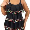Yonique Women's Plus Size Tankini Swimsuits with Shorts Two Piece Bathing Suits Ruffle Swimsuits Tummy Control Swimwear, Size 20 W