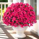 Yastouay 16 Bundles Artificial Flowers for Outdoors, Realistic Bougainvillea Fake Flowers for Outside, UV Resistant Silk Outdoor Faux Plants for Porch Patio Planter Front Door Garden Decor(Hot Pink)