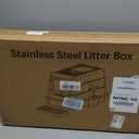 BEST JAJA 4-in-1 Enclosed Stainless Steel Cat Litter Box with Lid, Grey, 
Size	X-Large