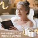 Bath Pillows for Tub - Luxury Bathtub Pillow Neck, Head, Back Support, Soft 5D Mesh Fabric and Non-Slip Suction Cups & Quick Dry, Fits All Tubs, Bath Soaking Accessories Spa Gifts, White