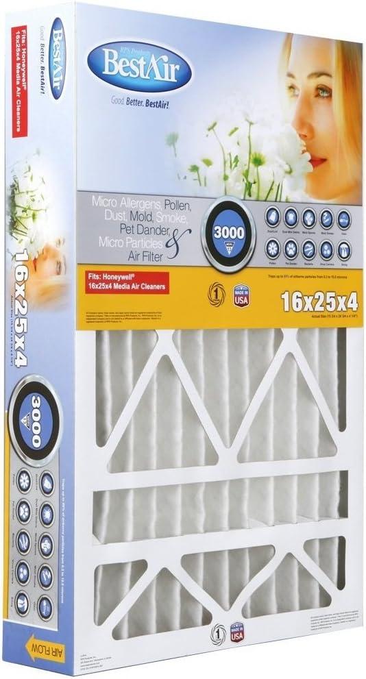 BestAir 16 in. H x 25 in. W x 4 in. D 13 MERV Air Filter