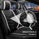 Fit for Honda Civic 2000-2026 Seat Covers, Waterproof and Wear Resistant Sports Seat Cover, Premium Nappa Leather Car Seat Covers.（5 Seats-Black White）