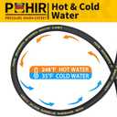 POHIR 4FT Pressure Washer Whip Hose 4800psi 3/8'' Steel Wire Braided with 3/8'' Quick Connect Plug, Reel Connector Jumper Hose for Pressure Washing (4800PSI, 4FT)