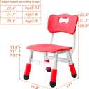 WHY TOYS Adjustable Kid Chairs Indoor 3 Level Adjustable Suitable for Children Age 2-6. Maximum load-bearing 220LBS Suitable for Family Classroom and Nursery Child Seat Set (2-Pack-Red), 11.8 inches x 11 inches x 22.4 inches