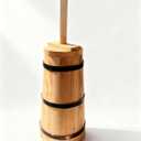 Butter Churner Old Fashioned Wooden-Style, 30 cm Tabletop Manual Dash Churn, 3 L / 3.2 Qt Capacity, Removable ~40 cm Plunger, Farmhouse Butter Maker for Home Kitchen, Hand-Operated Easy-Clean