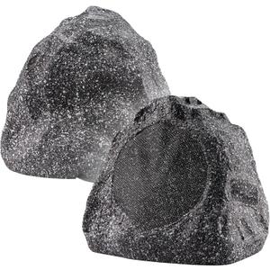 Theater Solutions 2R6G Outdoor Granite 6.5" Rock 2 Speaker Set for Deck Pool Spa Yard Garden