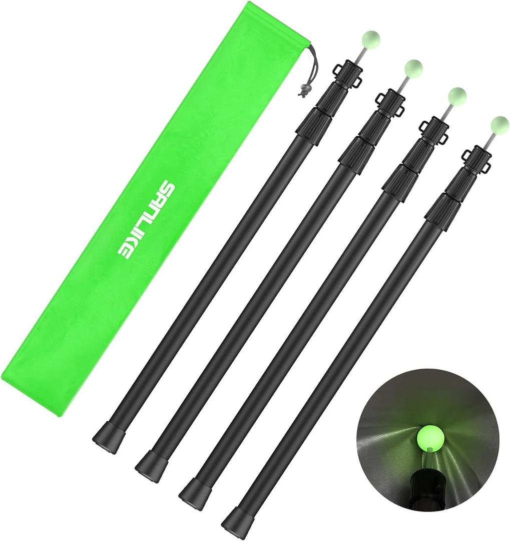 SAN LIKE Telescoping Tarp Poles Tent Poles, 96" Aluminum Canopy Poles Extendable Pole for Awning Shelter Camping Backpacking Hiking Picnic, Set of 4