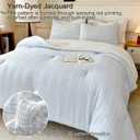 tohrisa Boho Comforter Set Twin Size - 2 Pieces Lightweight Jacquard Seersucker Bedding Sets (1 Soft Fluffy Grid Comforter & 1 Pillowcase) - All Seasons Cozy Modern Bed Set(68"x90" Sky Blue)