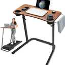 Treadmill Desk, Small Standing Desk for Walking Pad, 30-47 Inch Adjustable Height Walking Pad Stand for Treadmill, Portable Standing Table for Bike and Home Office Work - Brown
