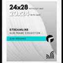 Americanflat 24x28 Picture Frame with Polished Plexiglass - Use as 20x24 Frame with Mat or Display 24x28 Photo Without Mat - Streamline Collection - Thin Border Picture Frames for Wall - Black