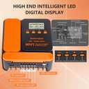 Solar Charge Controller 40A Charge Controllers 12/24V MPPT Solar Charge Controller with Adjustable LCD, Timer, Dual USB, Max Input 100V for LiFePO4/AGM/GEL/FLD Batteries (Orange)