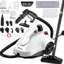 Steam Cleaner, Steam Mop with 23 Accessories, Powerful Multipurpose Portable Steamer for Cleaning to Remove Grime, Grease, for Multi-Purpose and Multi-Surface Floors, 16.4ft Power Cord, White