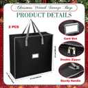 SATINIOR 4 Pack Christmas Wreath Storage Container Card Slot Durable Handles and Double Zipper Storage Container Large Square Gift Bag Organizer for Holiday Xmas Garland Decoration (Oxford,24 Inches)