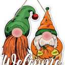 Fall Door Decoration, Welcome Front Door Sign, gnome Decoration, Autumn Pumpkin Patch Sign, Hanging Pumpkin Decorations, Thanksgiving Farmhouse Indoor Outdoor Decor, Housewarming Gift