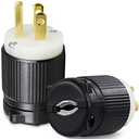 2 Pack 125V 15Amp 3-Prong Male Electric Plugs, UL Listed NEMA 5-15P Male Electric Plug, 2 Poles 3 Prong AC Replacement Male Electric Plugs 3-Wire Connector