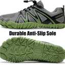 WateLves Barefoot Water Shoes Women Men Breathable Wide Width Toe Box Beach Walking Shoes Comfortable Slip On Minimalist Sneakers for Travel Hiking (10 Women/8.5 Men, A-grey/Green)