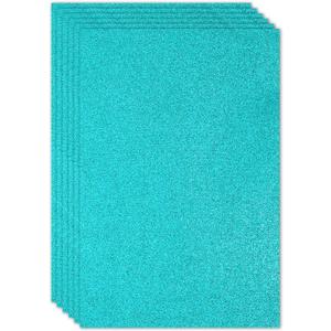 PATIKIL 2mm(1/10") Thick Adhesive Glitter Foam Sheet 16x24inch(40x60cm) Blue Green, EVA Shiny Foam Board for Craft, 6 Pcs