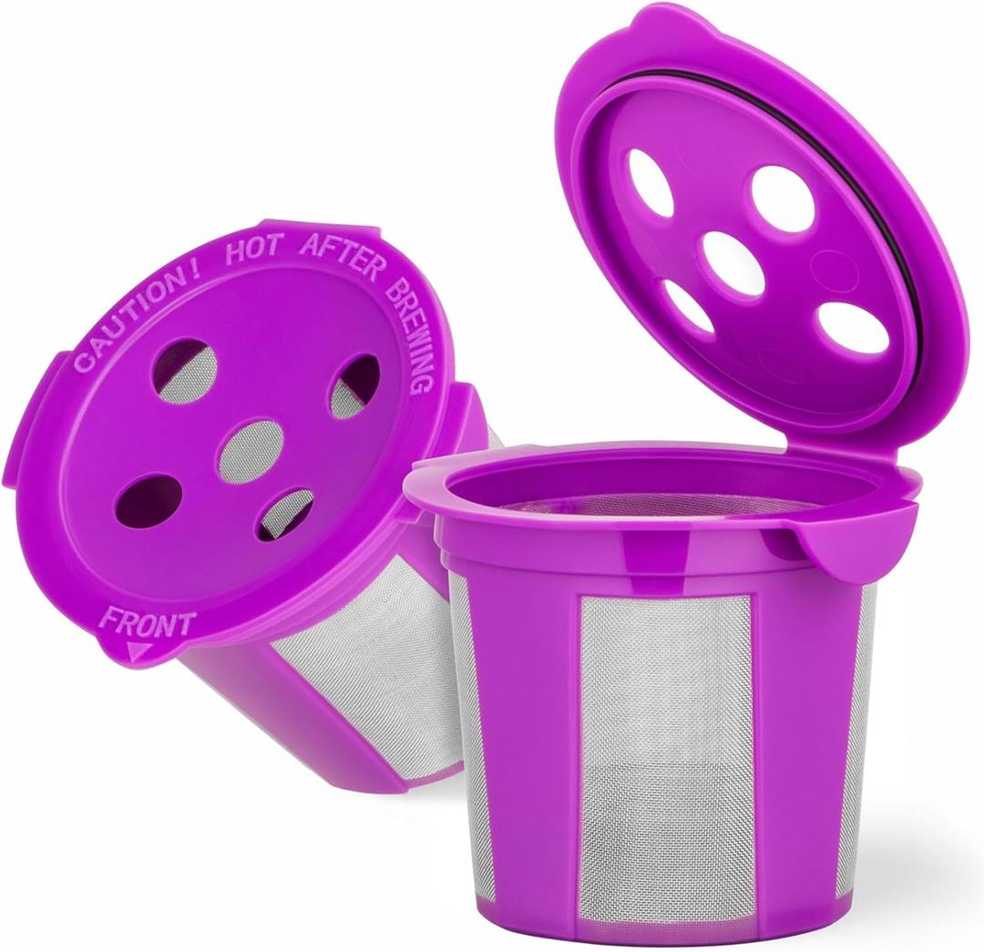 Reusable K Cups for Keurig K Supreme, K Supreme Plus, K Slim, K-Duo Gen2, K-Brew Chill with MultiStream Technology, 2 Pack K Cup Coffee Filters - Purple
