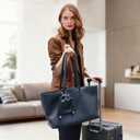 Genuine Leather Tote Bag for Women, Soft Purses Handbags Shoulder Fashion Top Handle Bag Large Capacity