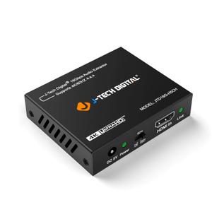 J-Tech Digital 4K HDMI Audio Extractor, 4K@60Hz 1080P@120Hz 1080P@144Hz HDMI to Optical, 3.5mm Audio Converter Adapter, SPDIF, HDR10 CEC Digital Audio, DTS 5.1, [JTD18G-H5CHV2]