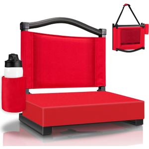 HABUTWAY Stadium Seats with Back Support and Thick Cushion Bleacher Seats with Backs and Cushion Wide, Stadium Chairs Include Shoulder Strap and Pocket, Perfect for Sports Events