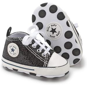 KIDSUN Tutoo Unisex Baby Boys Girls High Top Sneaker Soft Anti-Slip Sole Newborn Infant First Walkers Canvas Denim Shoes