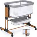 Ezebaby 3-in-1 Rocking Bassinet for Baby Adjustable Baby Bassinets Bedside Sleeper with Wheels Storage Basket and Mesh Sides for Newborn Infant