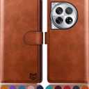 SUANPOT for OnePlus 12 Wallet case with RFID Blocking Credit Card Holder,Flip Book PU Leather Protective Cover Women Men for OnePlus 12 Phone case Light Brown