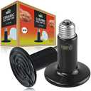 LUCKY HERP 150W Ceramic Heat Emitter, Reptile Heat Bulbs, Yellow Ceramic Heat Lamp for Reptiles, Amphibian, Chicken, Dog, Cat (2-Pack)