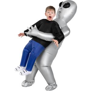 Morph Silver Kids Alien Costume, Alien Inflatable Costumes for Boys, Aliens Blow Up Costume Kids