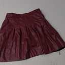 ABAFIP Women's PU Leather High Waist Pleated Flared A-Line Mini Short Skirt Club Festival Rave Outfits, M