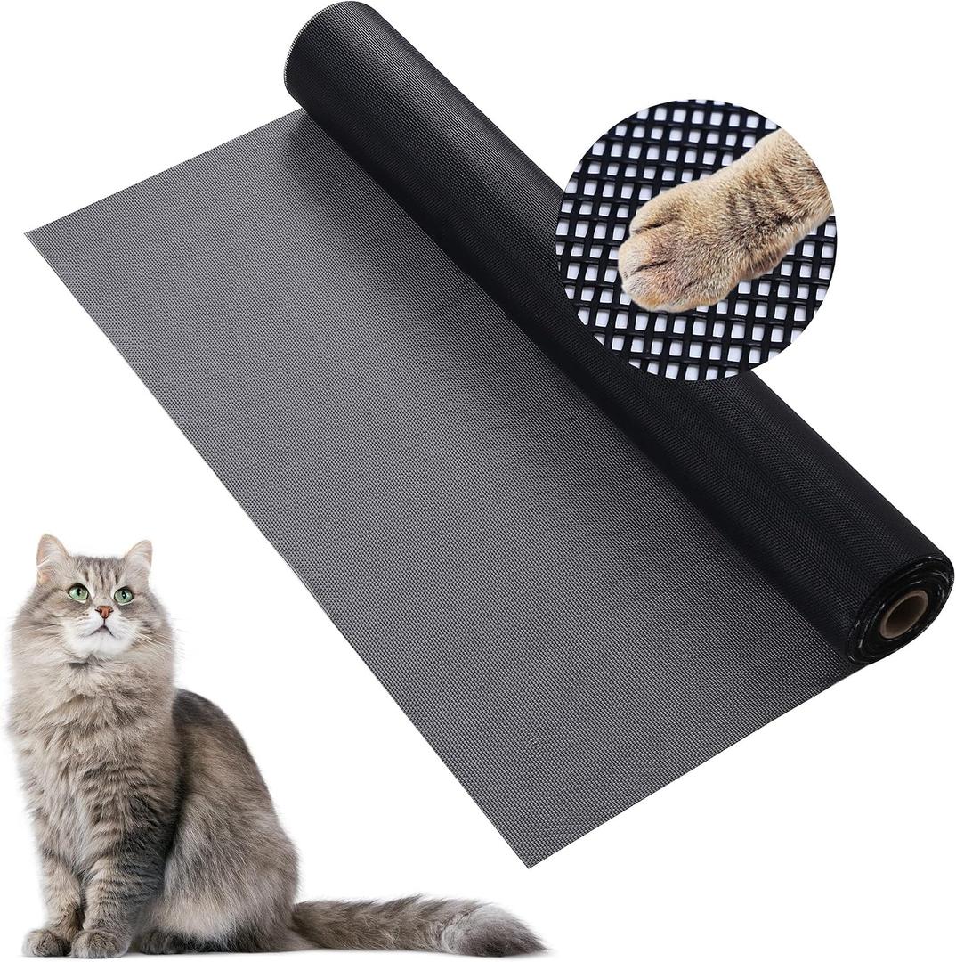 BAFLOTEX Pet Screen Replacement Door Repair Kit 36''x50' Thicken Charcoal Fiberglass Pet Screen Mesh Scratch- Against for Families with Cat or Dog Suitable for Windows, Doors and Porches