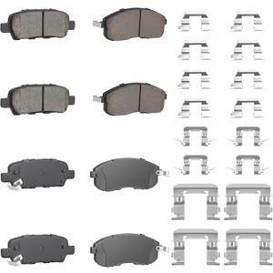 Front Rear Ceramic Disc Brake Pads Set for Nissan Altima 2002-2013, Sentra 2007-2017, Juke 2011-2017, 350Z 2003-2005, for INFINITI G35 2003-2005 8PCS(With Hardware) Front Rear Ceramic Disc Brake Pads Set for Nissan Altima 2002-2013, Sentra 2007-2017, Juke 2011-2017, 350Z 2003-2005, for INFINITI G35 2003-2005 8PCS(With Hardware)
