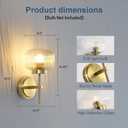 Gold Wall Sconces Set of Two Upward or Downward Hardwired Wall Light Fixtures with Globe Glass Modern Wall Lights for Living Room Bedroom Mirror Hallway (2 Pack)